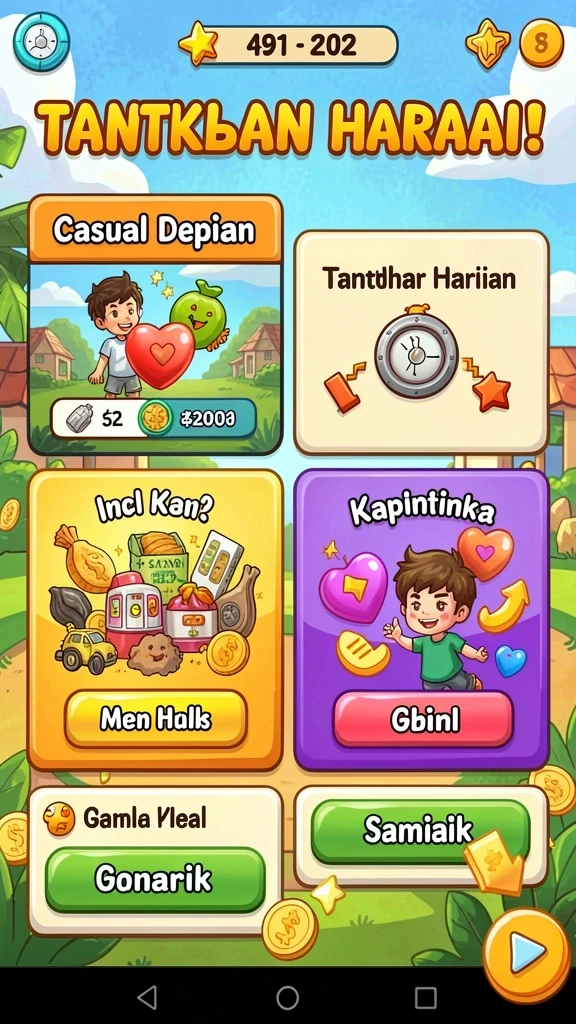 Gameplay seru dengan berbagai pilihan permainan.