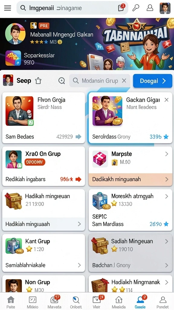 Leaderboard yang menunjukkan peringkat pemain secara real-time.