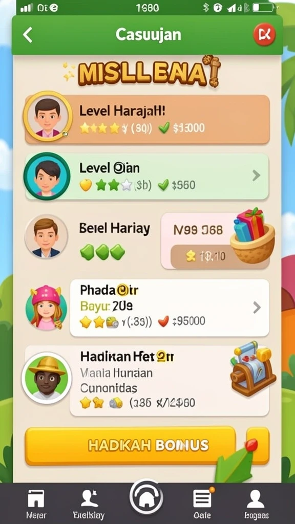 Penghargaan dan prestasi yang bisa didapatkan pemain.