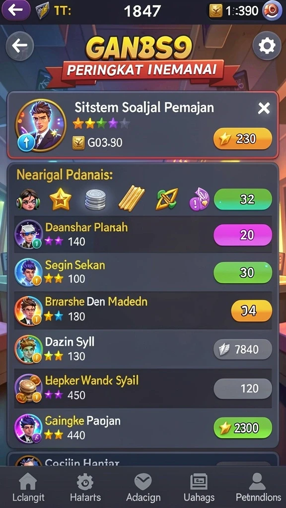 Screenshot menunjukkan fitur bonus yang menguntungkan.