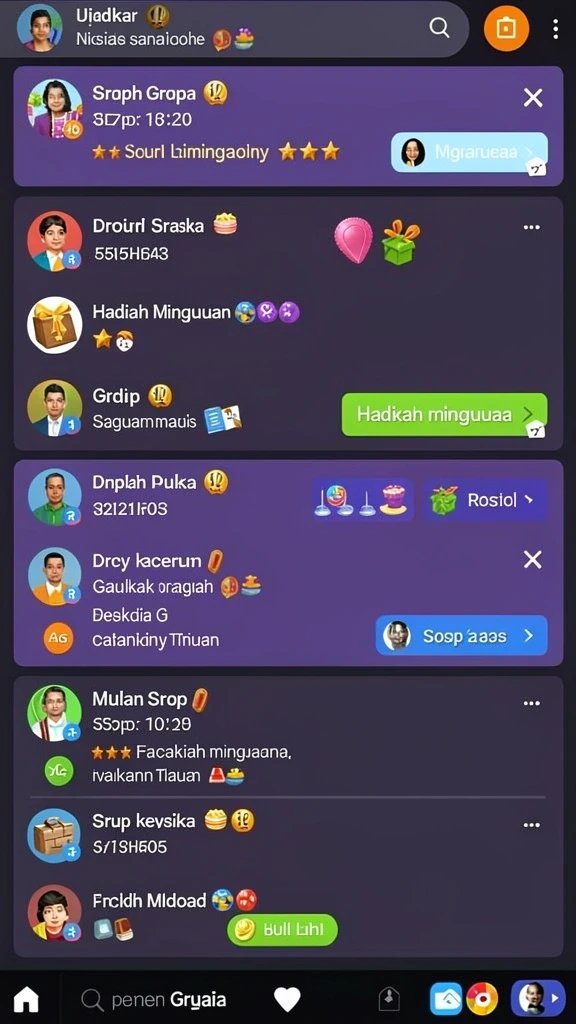 Tangkapan layar memperlihatkan momen seru saat menyelesaikan tantangan tertentu.