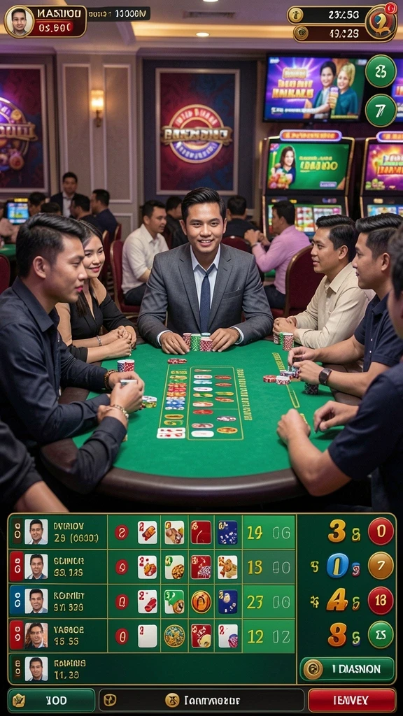 Pengaturan pertandingan yang realistis dan interaktif.
