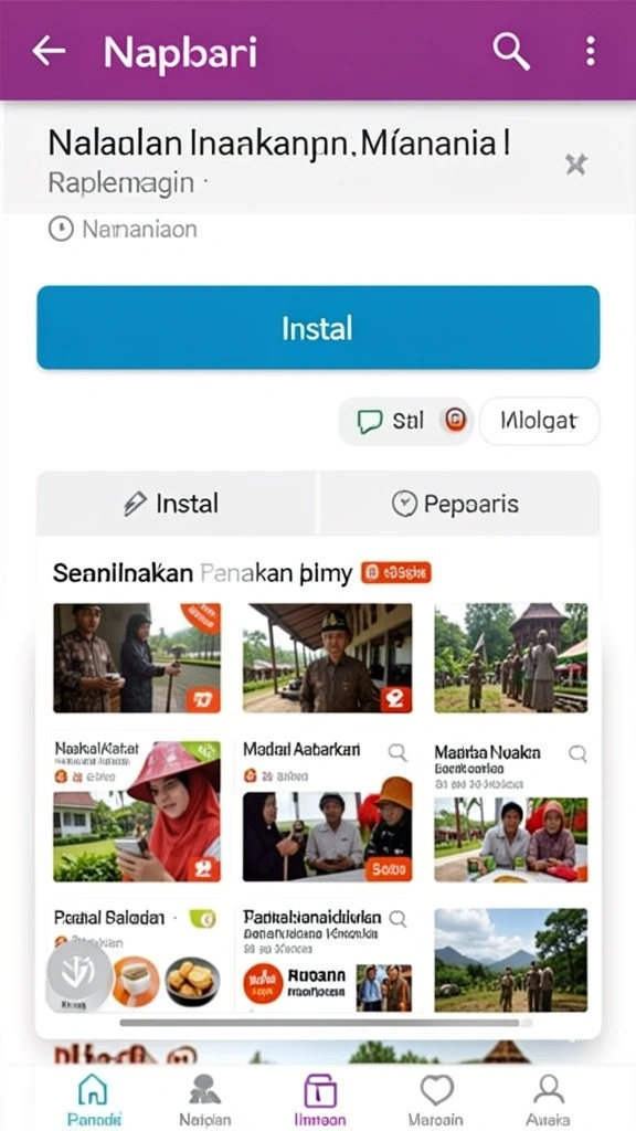Tampilan karakter yang dapat disesuaikan dengan berbagai opsi.