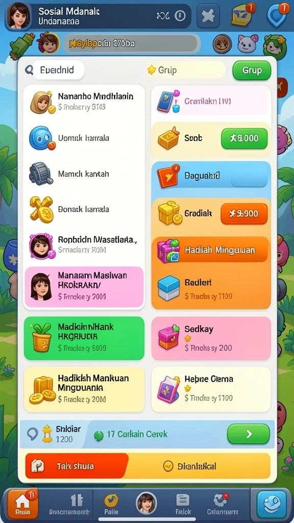 Tampilan level yang menantang dengan berbagai rintangan.